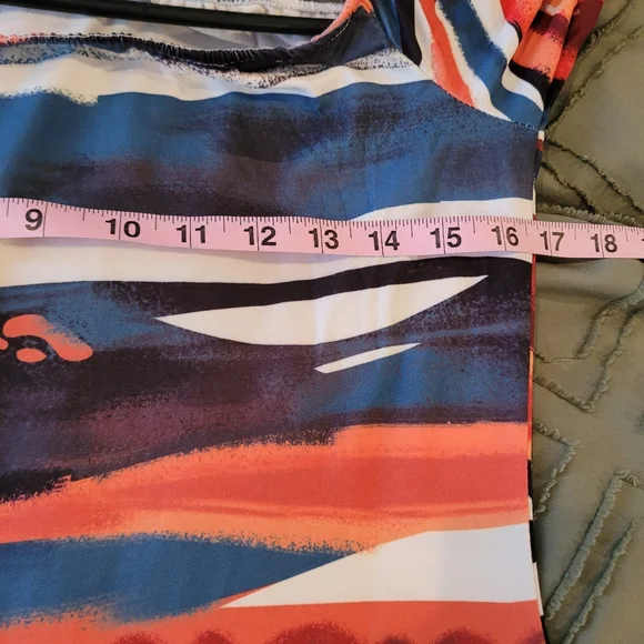 Muriell's Closet multiprint knit dress. White, blue, orange. Fits like a… - Picture 6 of 8